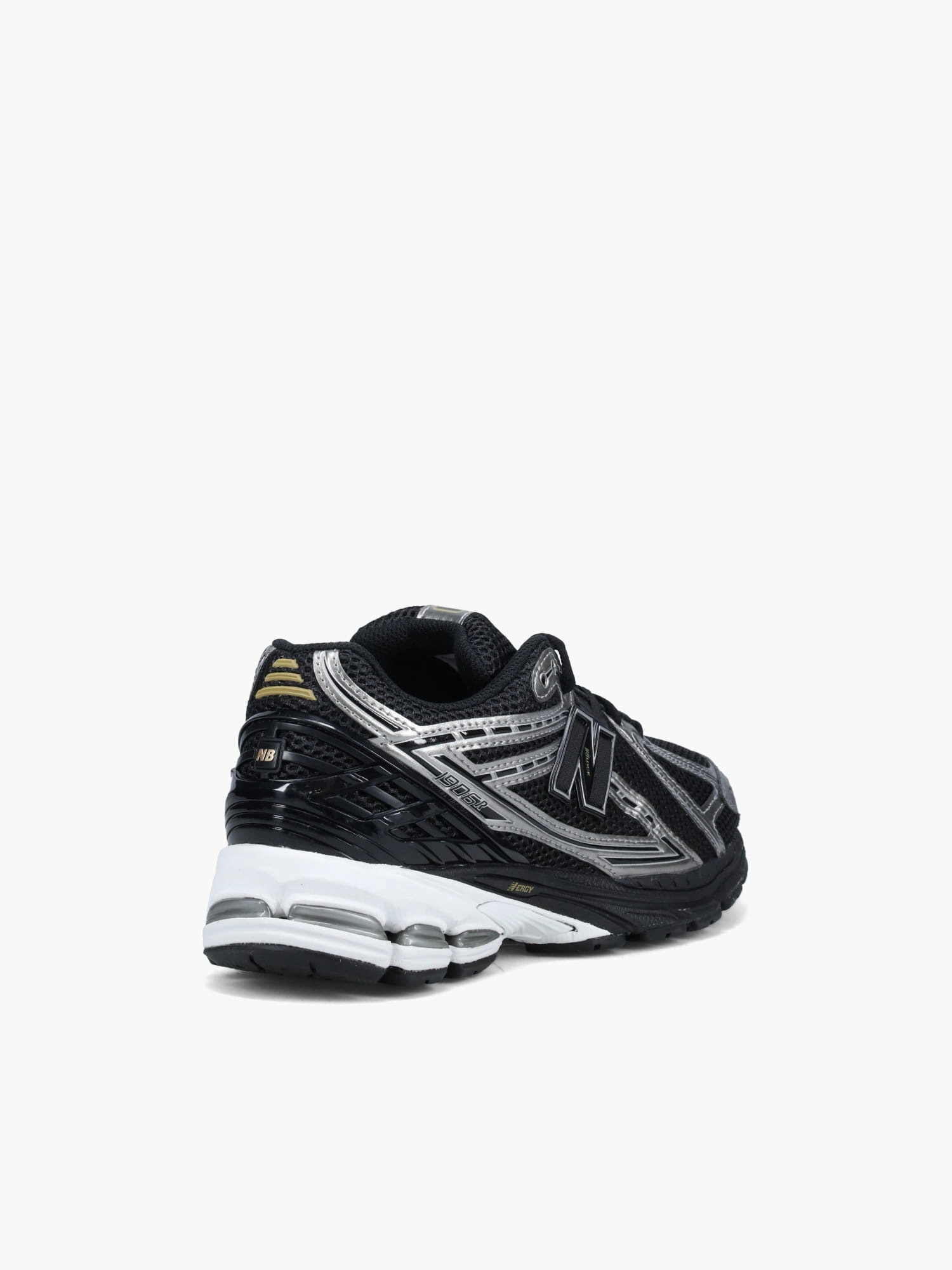 1906r Black Silver mesh Leather Flat Shoes Ankle Strap