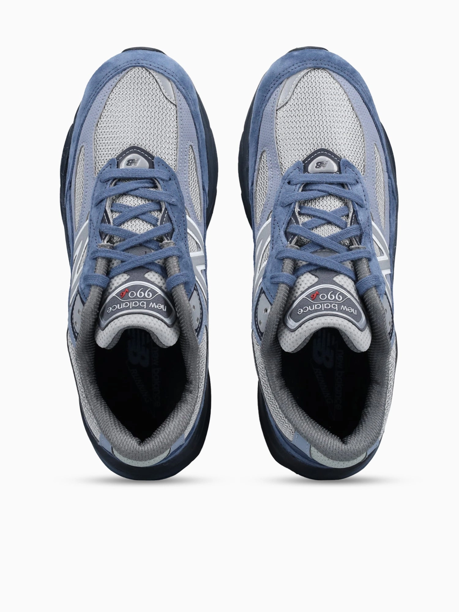 990v6 Vintage Indigo Grey mesh Suede Wide Shoes For Flat Feet