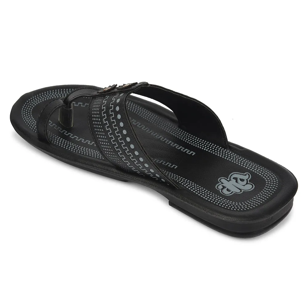 Strap Sandals Flat A-HA Black Casual Flat Sandal For Men MPU-62 By Liberty