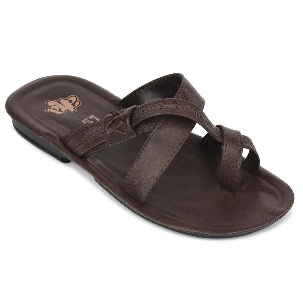 Platform Sandals Woven A-HA Brown Casual Flat Sandal For Men MPU-60 By Liberty