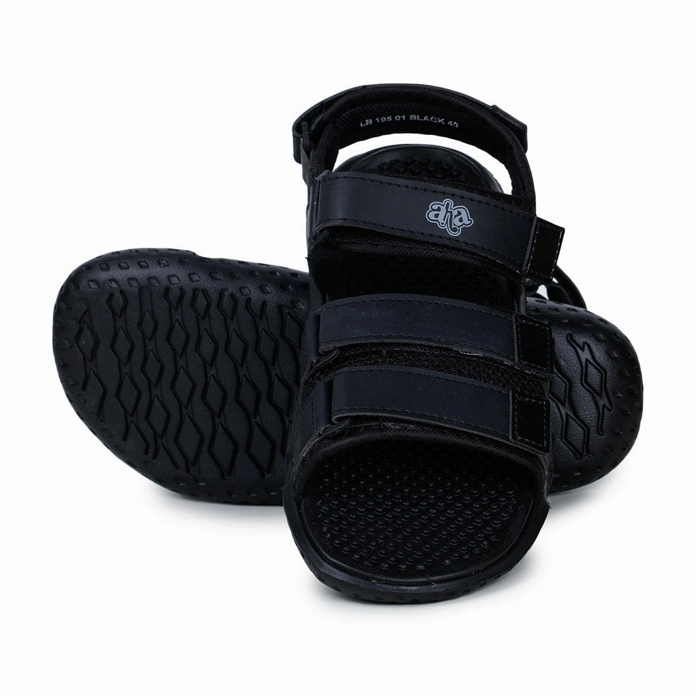 Narrow Sandals A-HA Casual Black Sandals For Men LB195-01 By Liberty