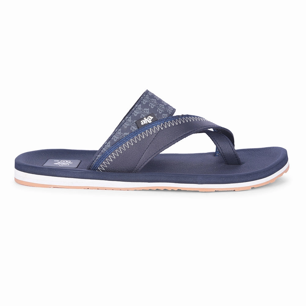 A-HA Casual Navy Blue Flip Flop For Men ANCO-02 By Liberty Slippers With Good Cushioning