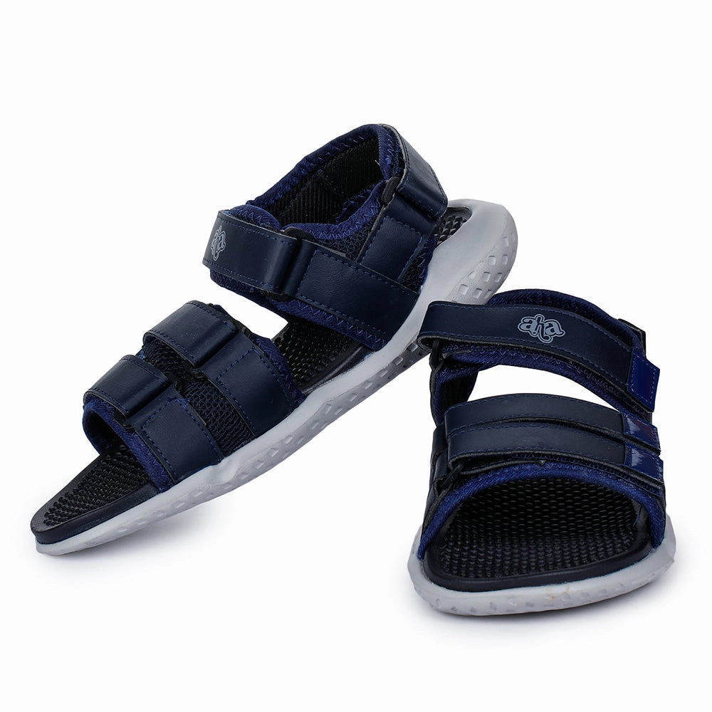 Sandals Footbed A-HA Casual Navy Blue Sandals For Men LB195-01 By Liberty