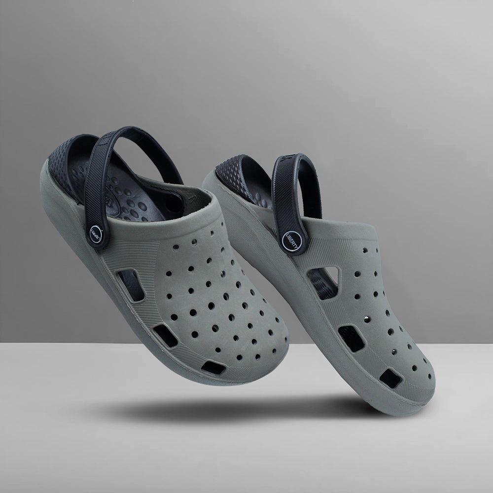 A-HA Grey Slingback Clogs For Men LPMXT-800 By Liberty Metallic Sandals