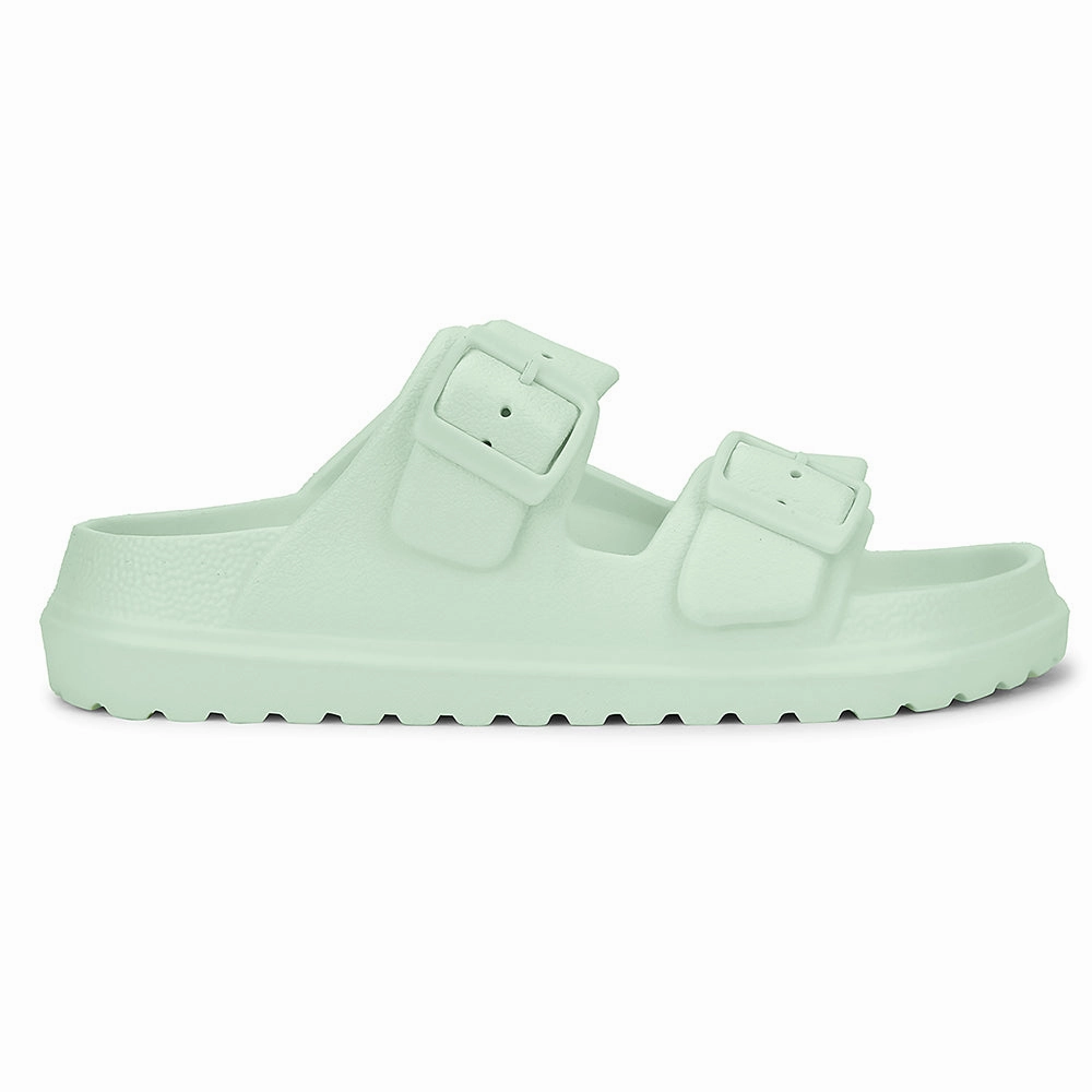 Flat Shoes Aesthetic A-HA Light Green Casual Flat Sandal For Women EASYPRO By Liberty