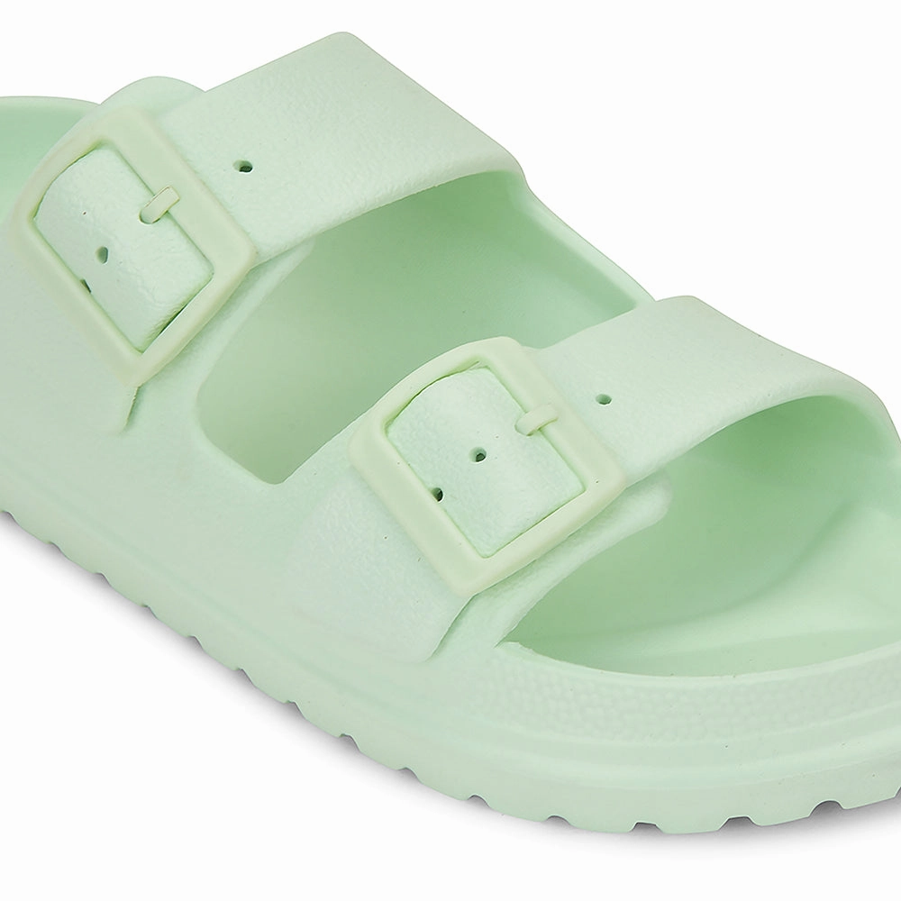 Flat Simple Shoes A-HA Light Green Casual Flat Sandal For Women EASYPRO By Liberty
