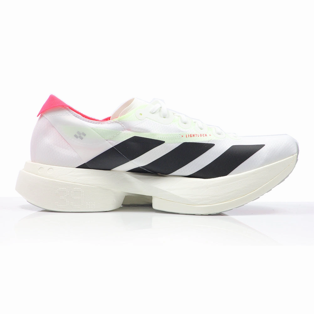 adidas Adizero Adios Pro 4 Women's Running Shoe - Cloud White/Core Black/Silver Metallic Vomero Running Shoes