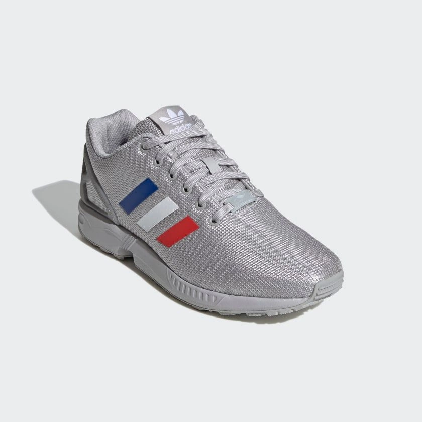 Adidas Men's ZX Flux Shoes - Grey / Royal Blue / Red Adidas Shoes With Print