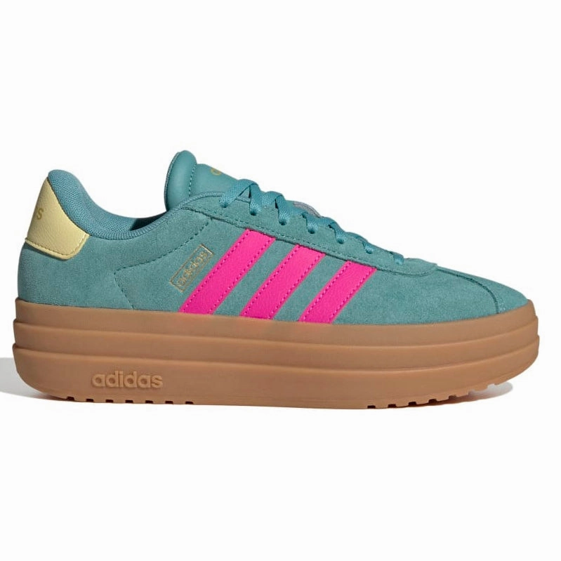 Adidas Intelligent Shoe Adidas Women' VL Court Bold Shoes Turquoise Shock Pink Powder Teal Powder Yellow
