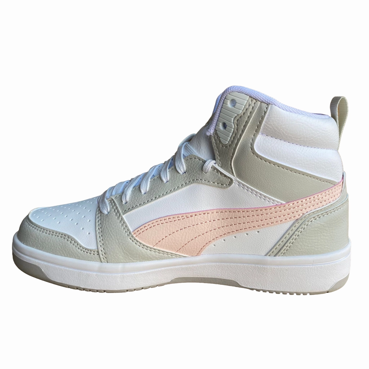Puma Scarpa sneakers alta da ragazza Rebound v6 Mid 393831 04 bianco-rosa-grigio Sneakers Raf Simons