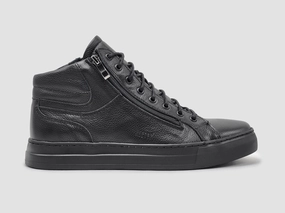 Men's Classic Zip-Up Leather Boots - Black Boot Cowboy Boots