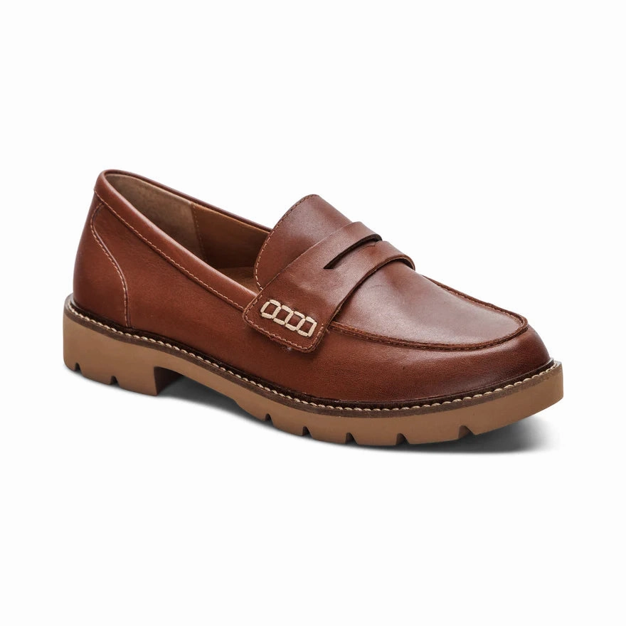 AETREX COLLETTE - COGNAC Suede Loafers Casual