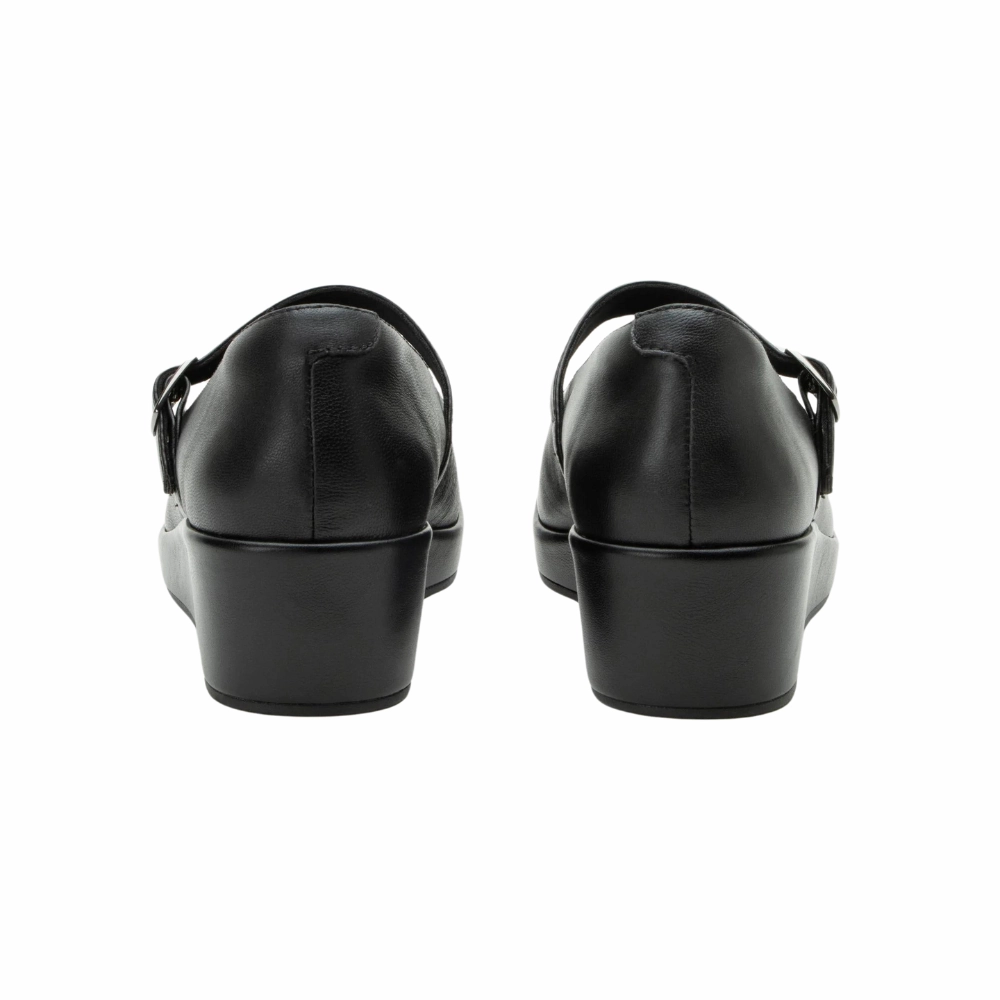 Alegria Haylo Black Wedge Shoe (Women's) Ladies Patent Leather Dress Shoes