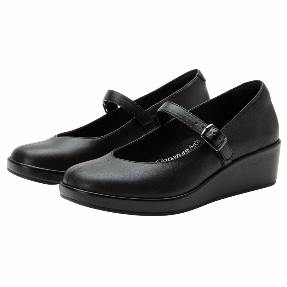 Dress Shoes Johnston Murphy Alegria Haylo Black Wedge Shoe (Women's)