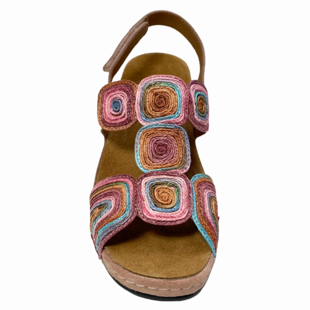 Comfort Class Georgia Pink Suede Combo Sandal (Women's) Draw Sandals