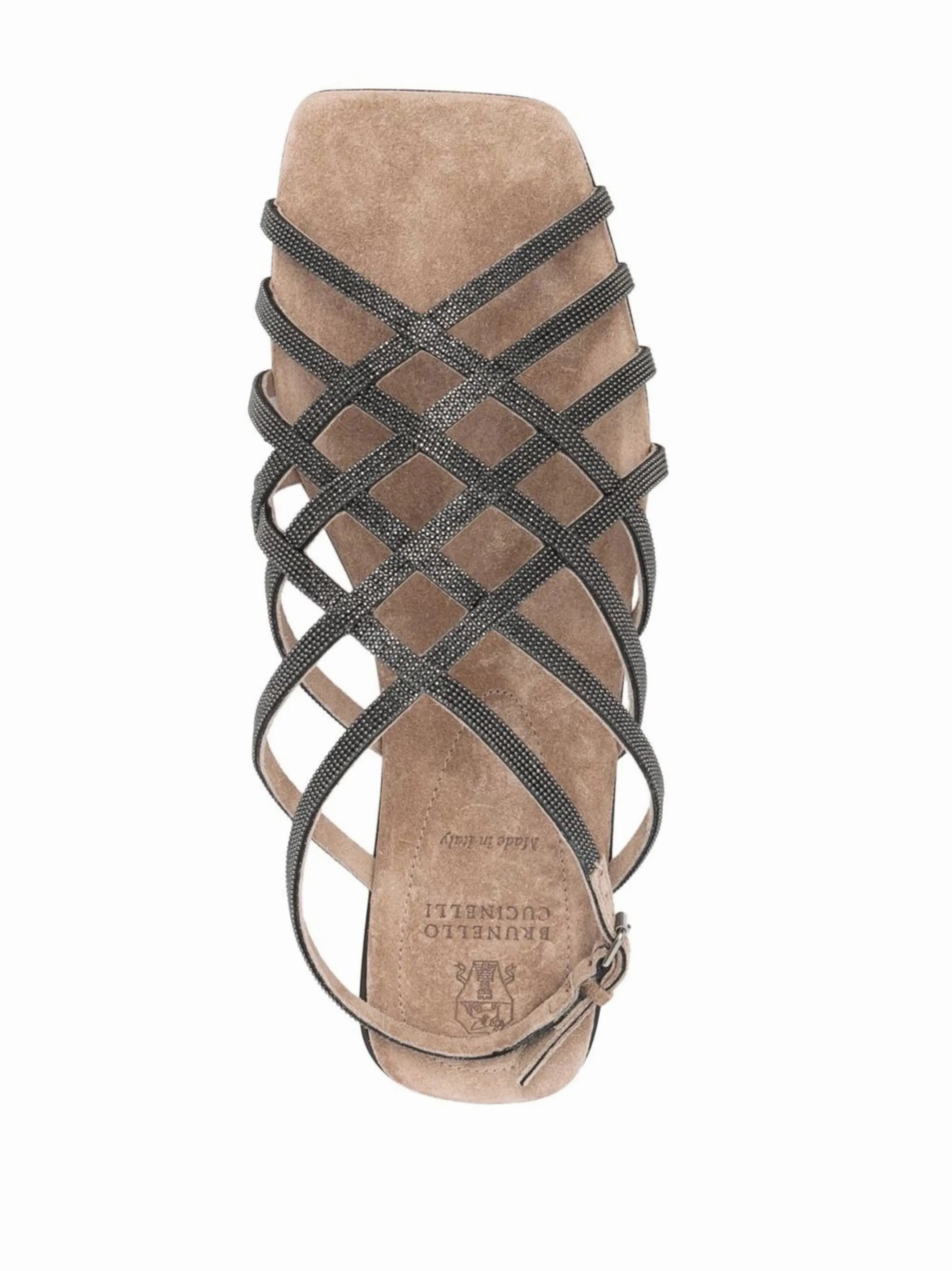 Pencil Flats Shoes crossover-strap detail sandals