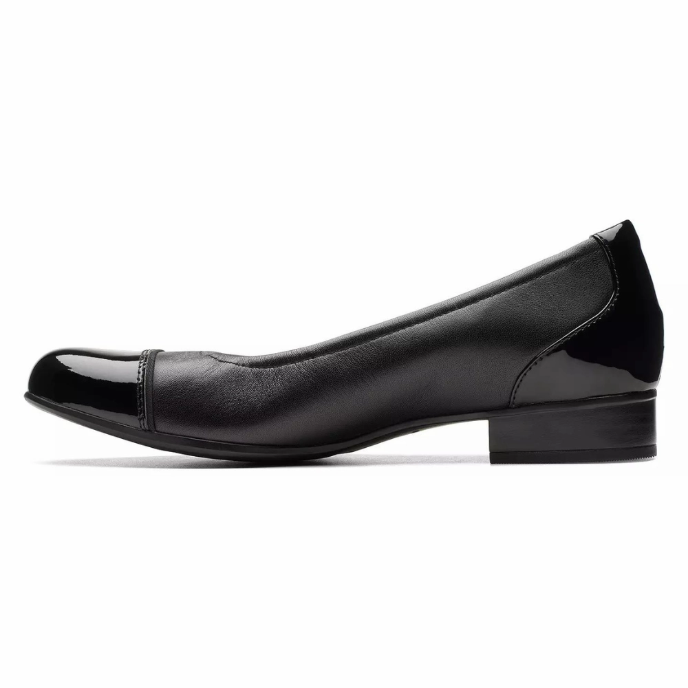 Clarks Juliet Step Black Leather Slip-On (Women's) Formal Dresses With Shoes