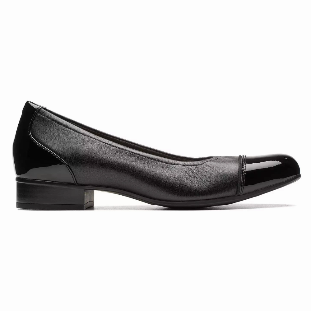 Clarks Juliet Step Black Leather Slip-On (Women's) Bridal Dress Shoes