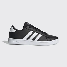 Adidas scarpa sneakers da ragazzi Grand Court K EF0102 nero-bianco Suede Platform Sneakers