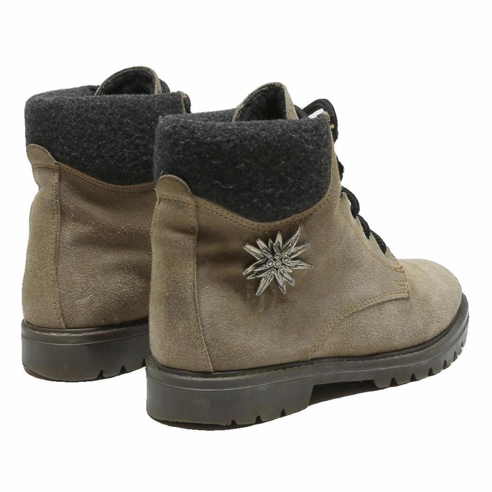 Womens Leather Ankle Boots Beige Black Lace-Up UK 7 Casual Winter Waterproof Snow Boots On Sale