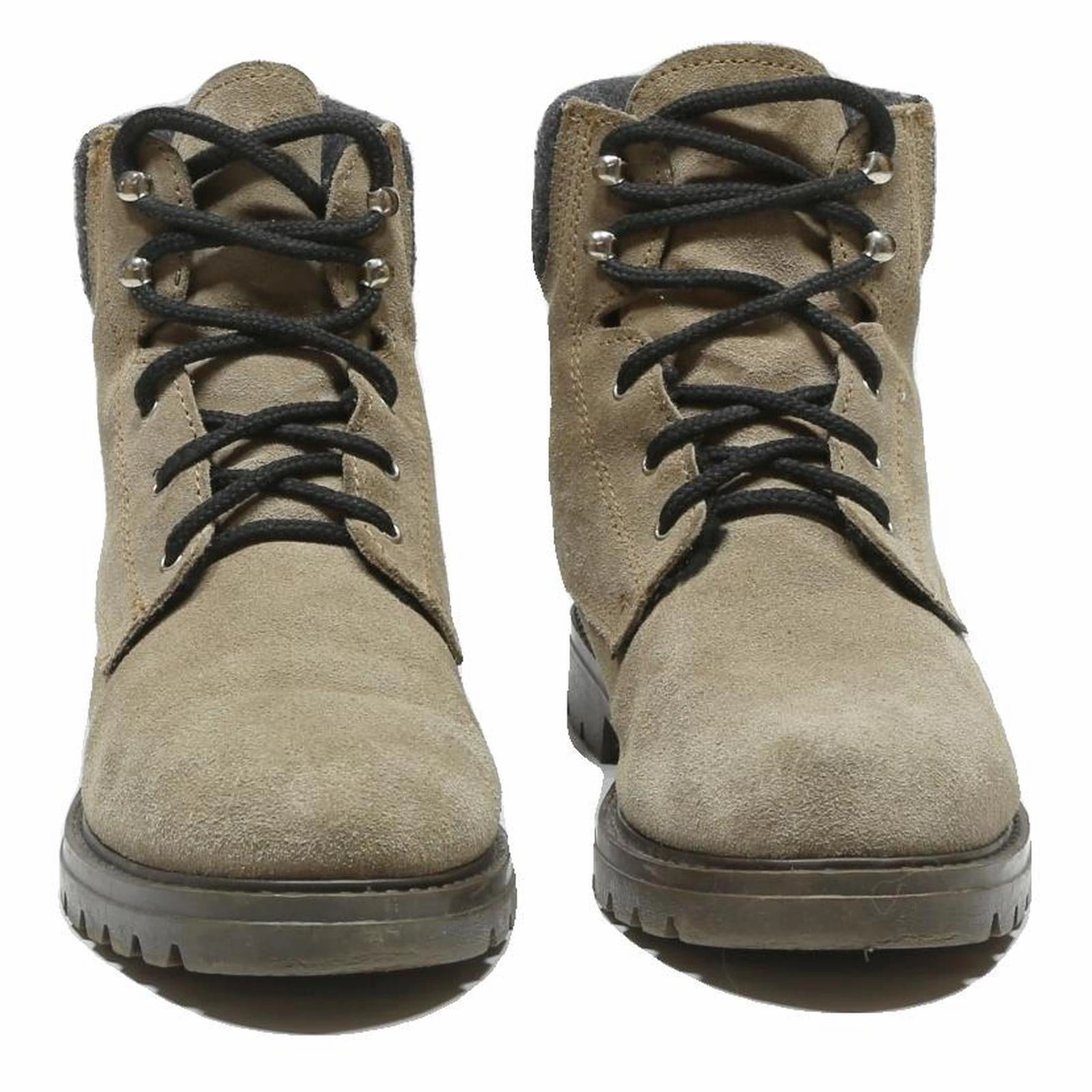 Shopping For Cowboy Boots Womens Leather Ankle Boots Beige Black Lace-Up UK 7 Casual Winter