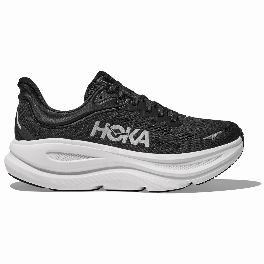 Hoka Bondi 9 Black/White Running Shoe (Women's) Png