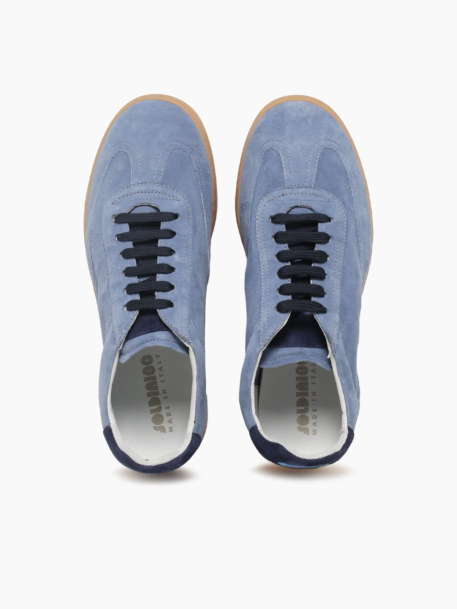 Amalfi Lago Blue suede Comfy Flat Shoes For Walking