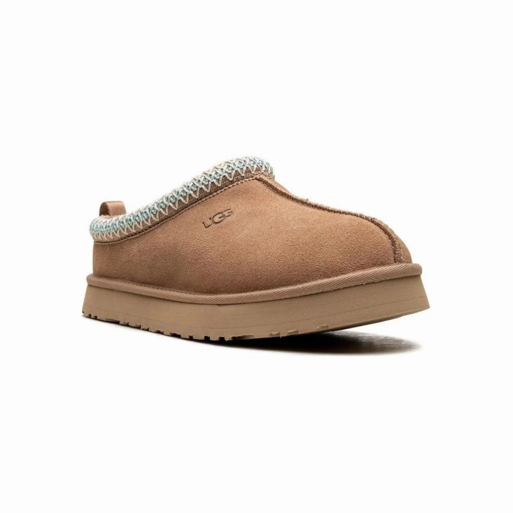 Tazz Slippers Sand Size 7 UGG Tazz 1143776K-SAN Slippers Kids Sand Suede Round Toe Slip-On Clog GUG57