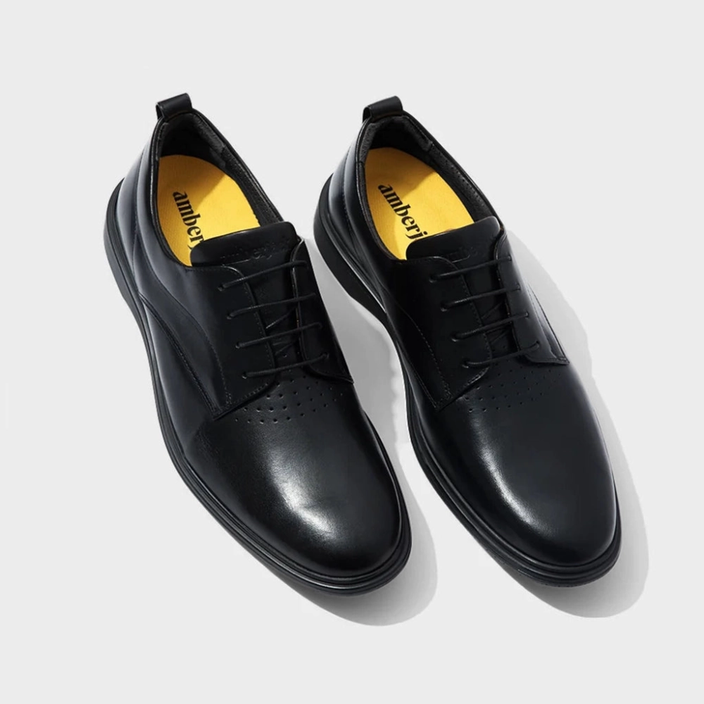 Amberjack The Original Obsidian Leather Dress Shoe (Men's) Dress Shoes Kitten Heel