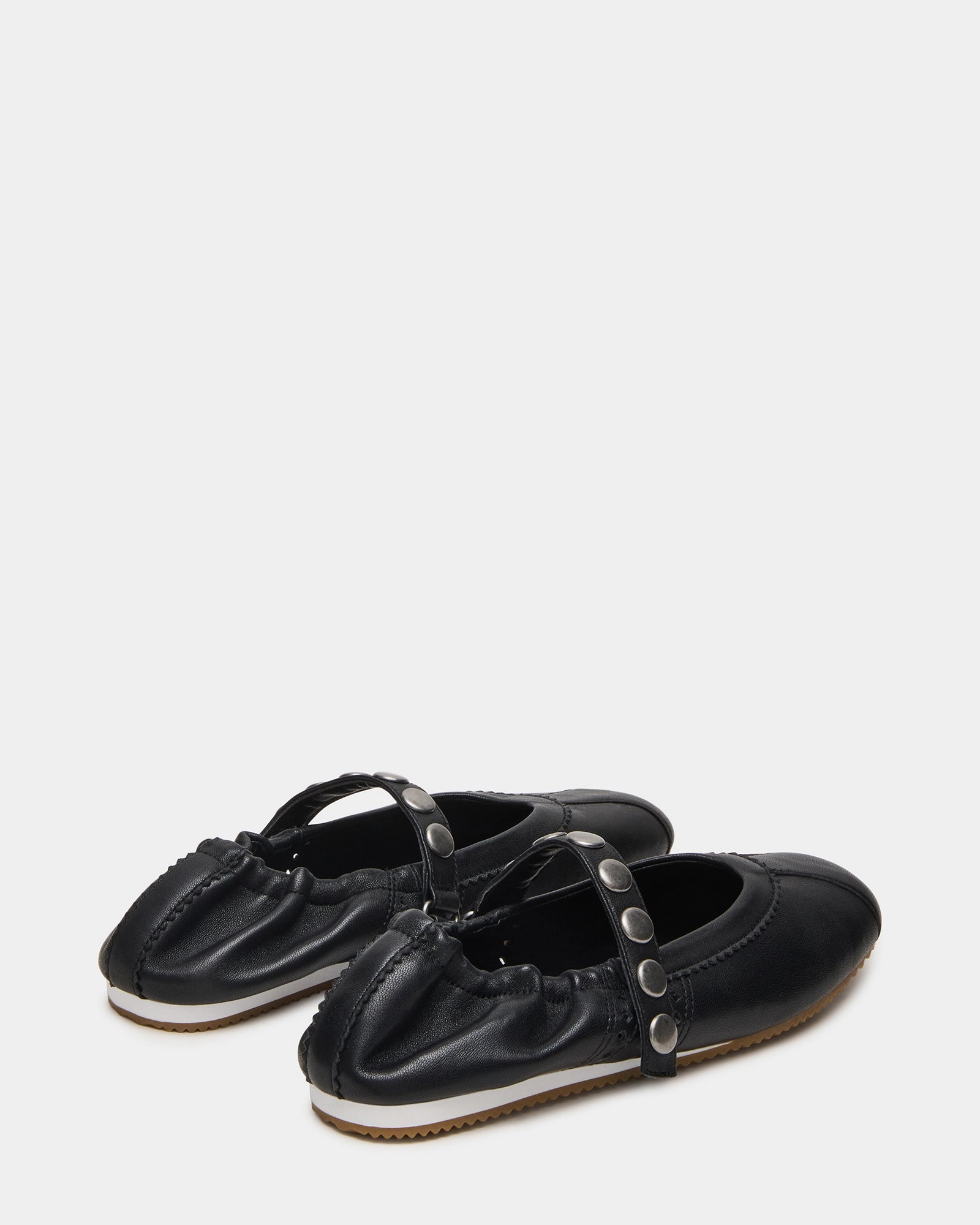 ANAYA BLACK LEATHER STUDS Loafers With Gold Buckle