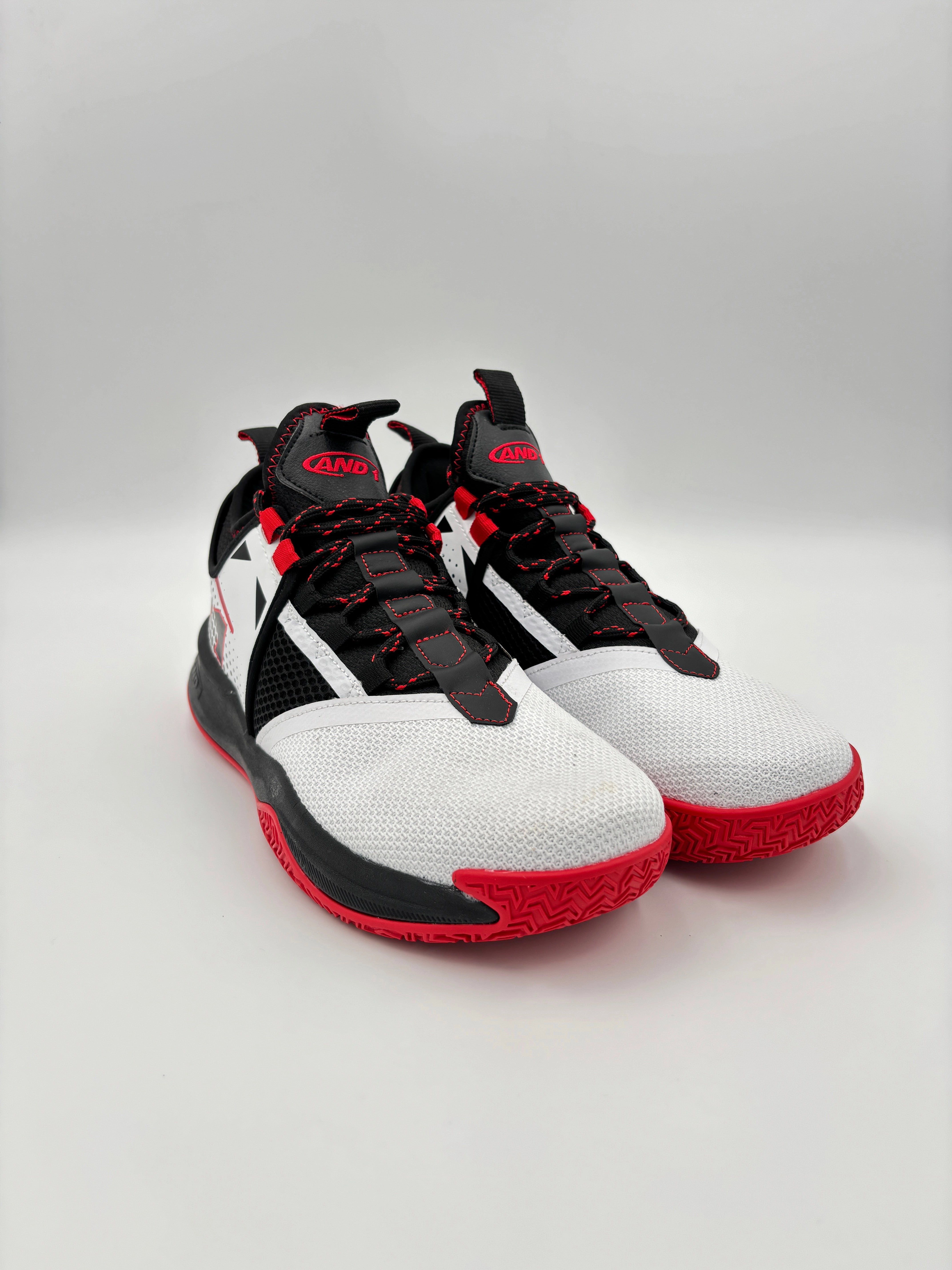 And-1 Men's Charge White/Black/Red Basketball Shoes Best Basketball Shoes Indoor And Outdoor