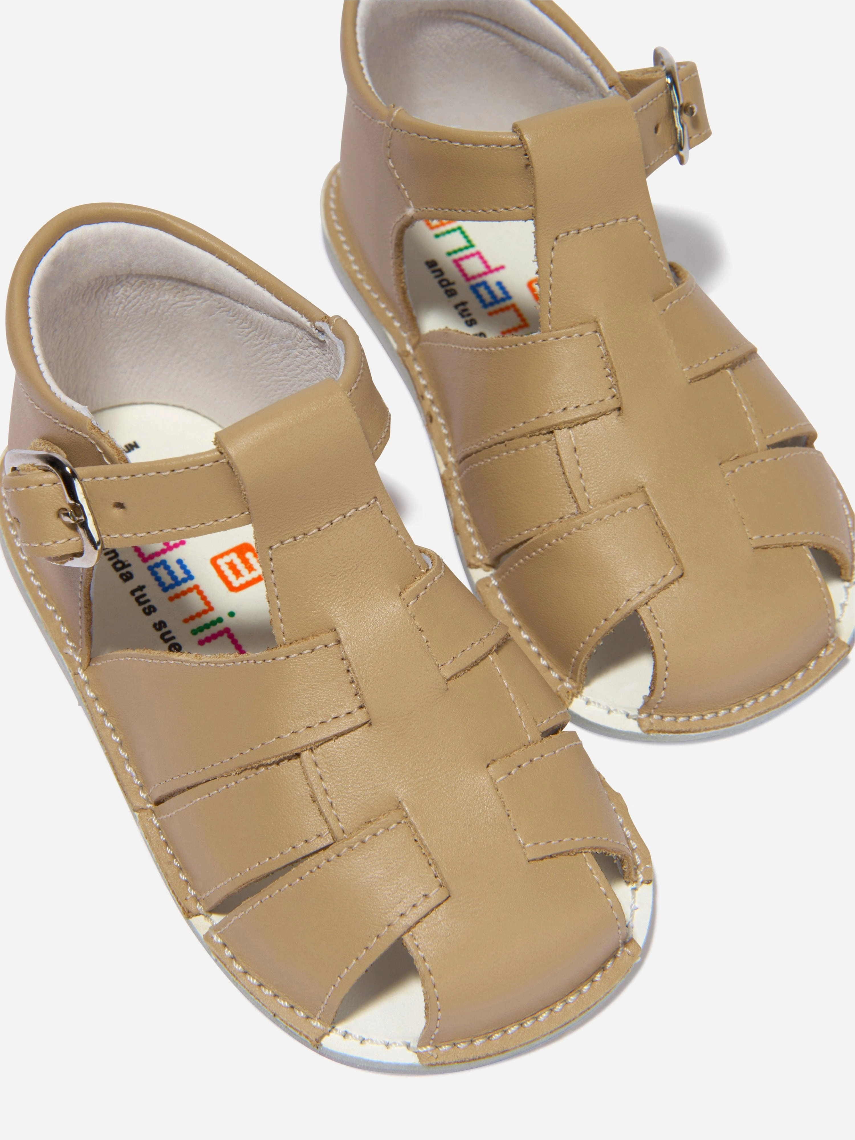 Handcrafted Sandals Andanines Baby Buckle Strap Sandals in Brown