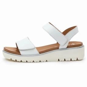 Ara Bellvue White Leather Platform Sandal (Women's) Sandals Dunn River Resort
