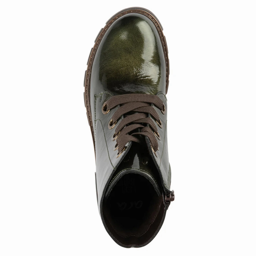 Ara Debbie Forest Patent Leather Boot (Women's) Perforated Boots