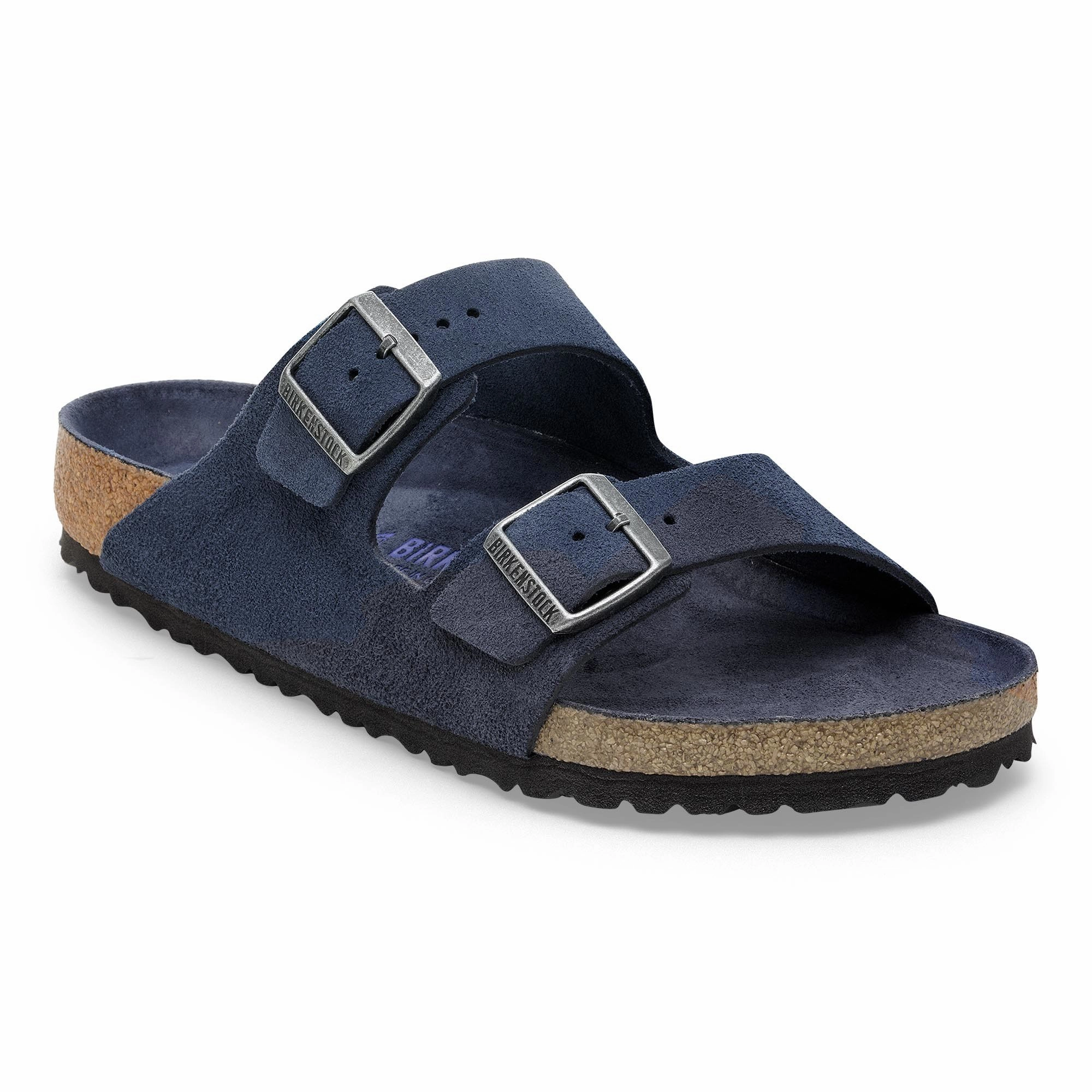 Arizona Soft Footbed Suede Leather New Navy Tonal Army Sandals