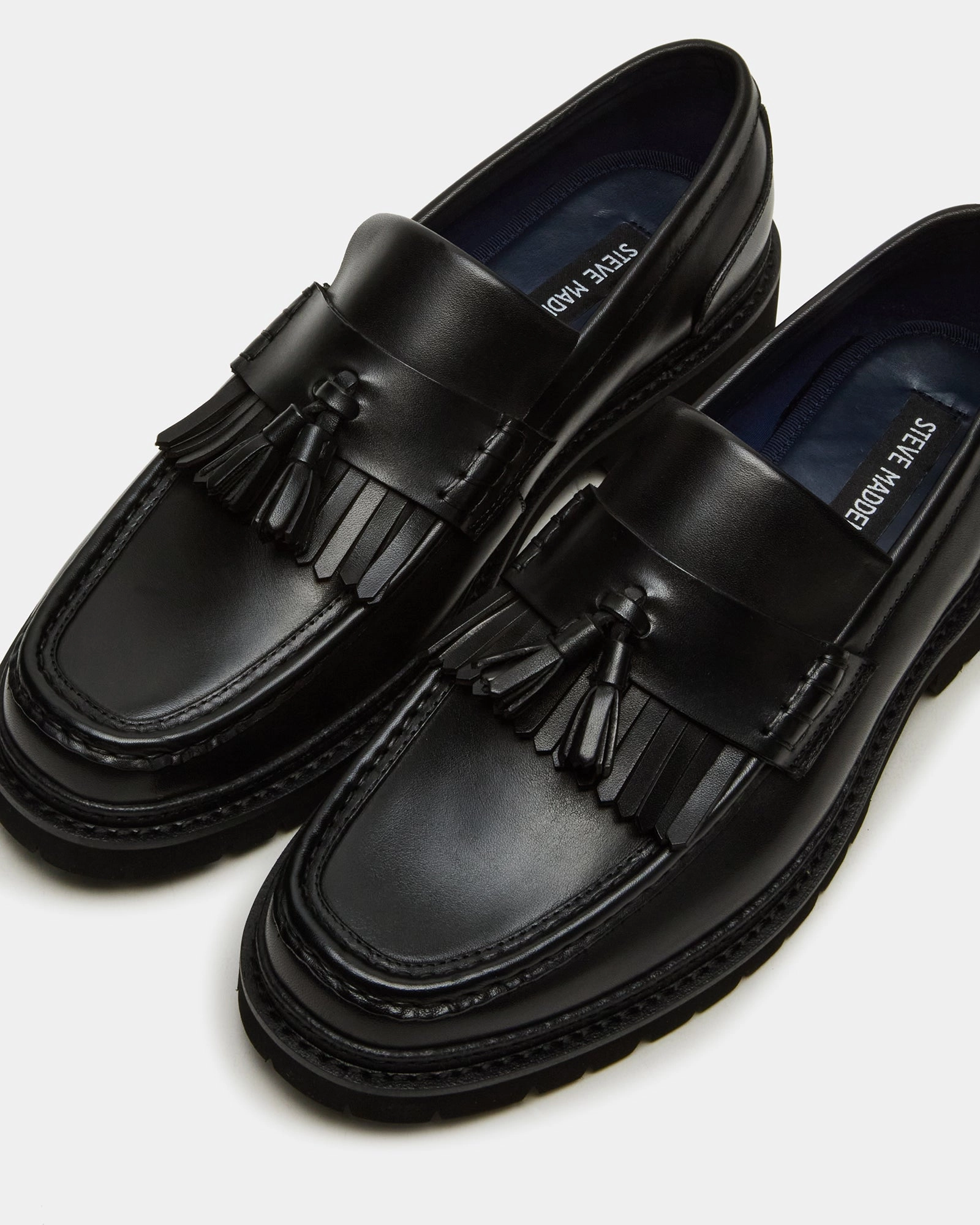 ARTHUS BLACK LEATHER Horsebit Platform Loafers