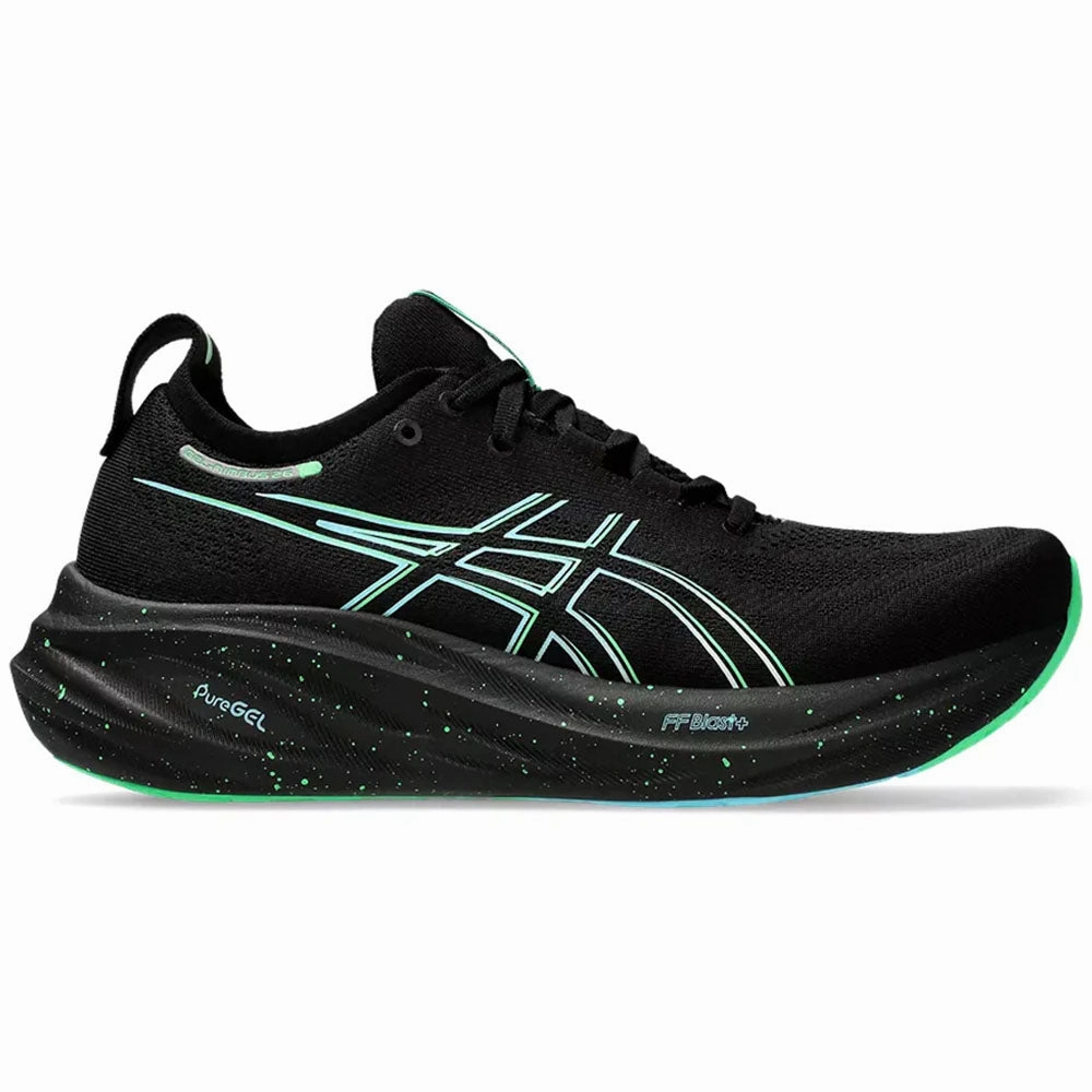 Asics Day Of The Dead Shoes Men's Asics Gel-Nimbus 26, Black/Soothing Sea, 12.5 D Medium