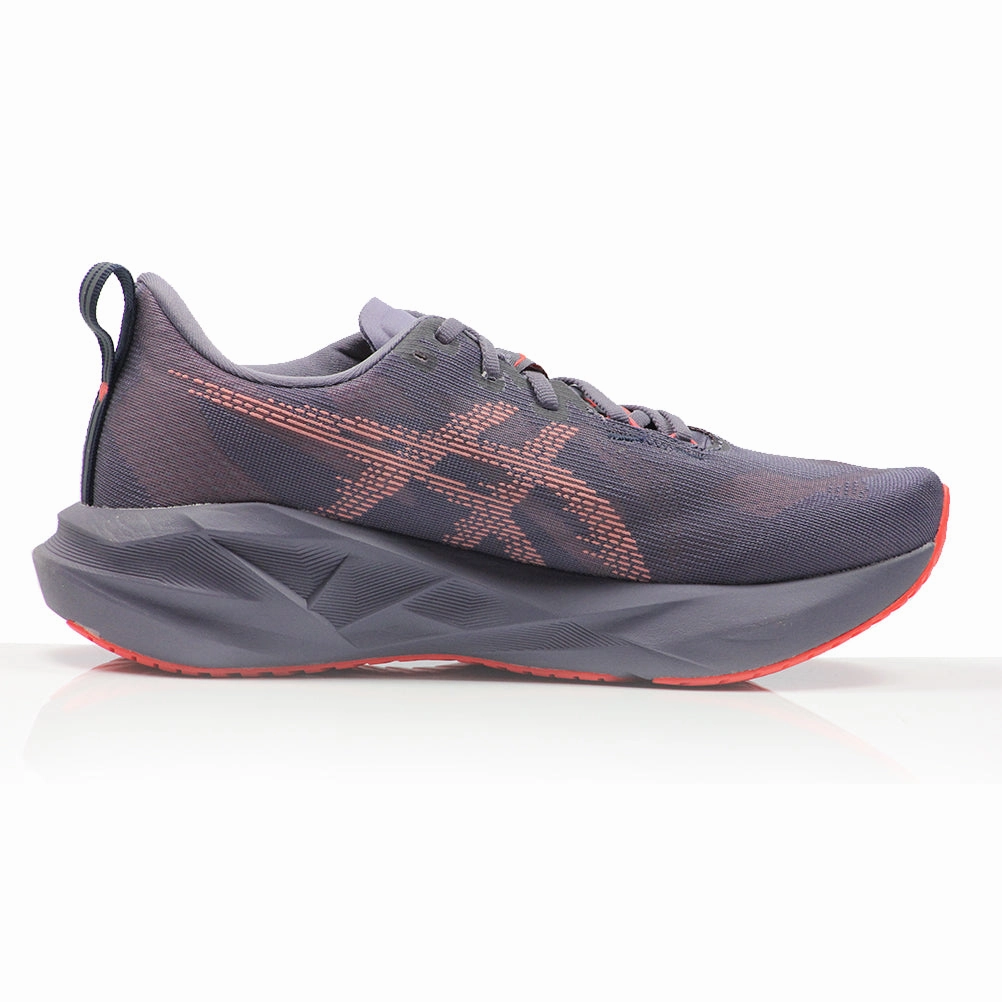 Asics Novablast 5 Women's Running Shoe - Greyish Purple/Coral Reef Wide Feet Running Shoes