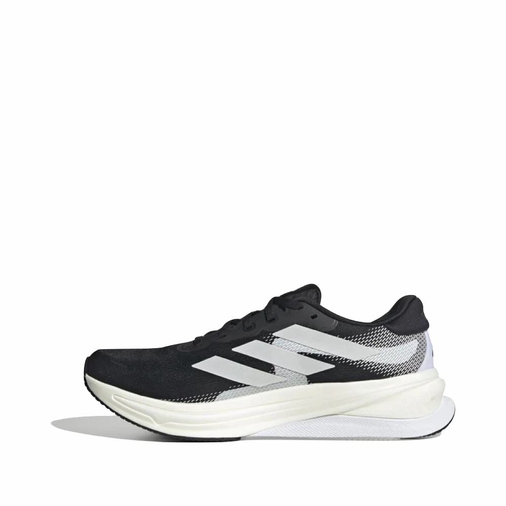 Adidas Men's Supernova Solution 2 Sneaker in Core Black/Footwear White/Core Black Leather Adidas Shoes