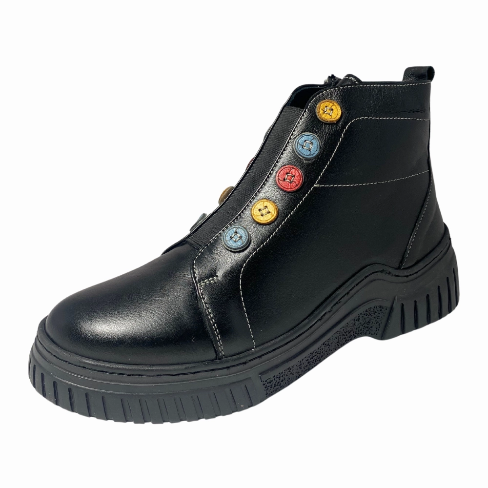 Insoles For Boots Eric Nurnberg Dugme Black Leather Boot (Women's)