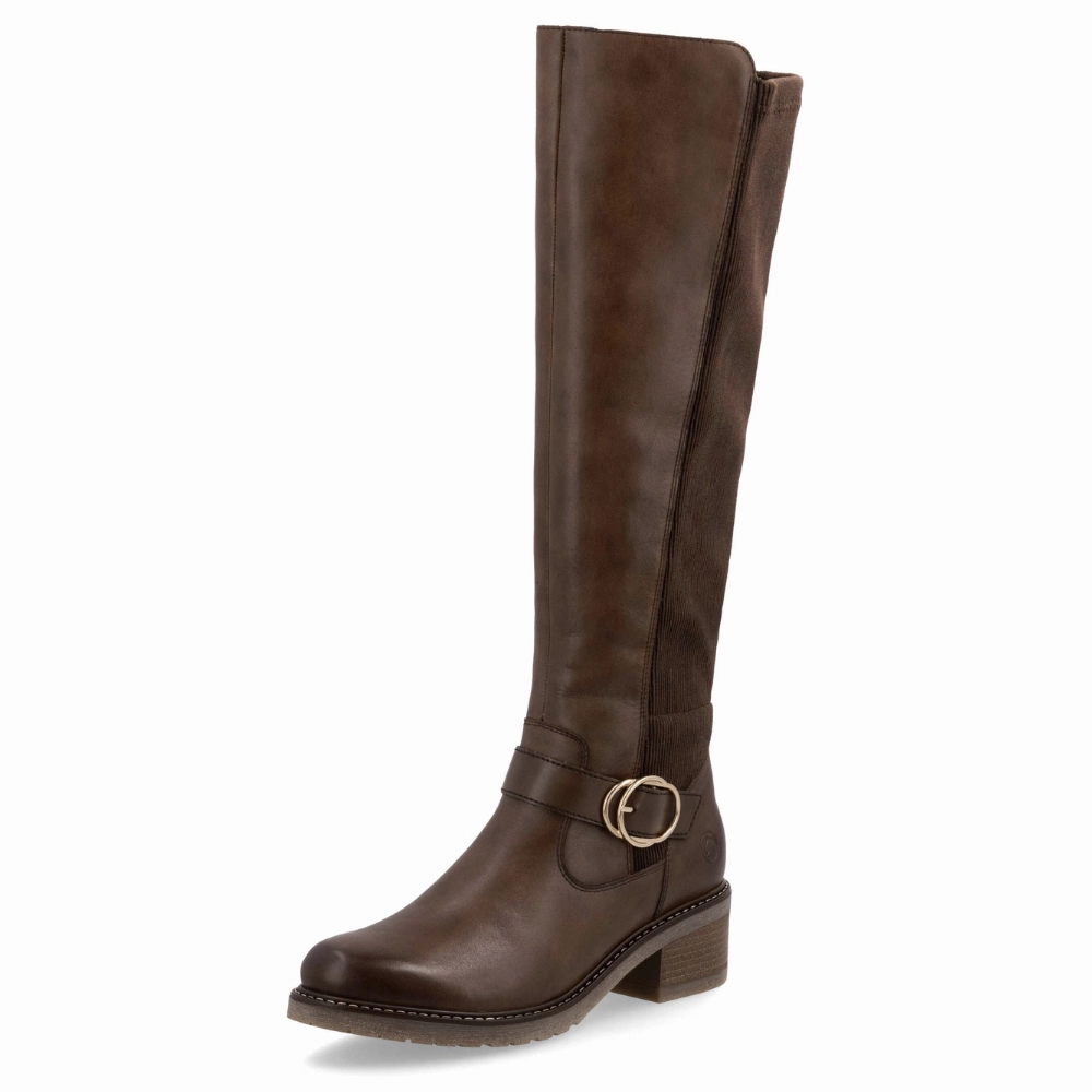 Remonte Aida 73 Mahogany Leather High Boot (Women's) Boots Manoa