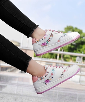 Bacca Bucci VIXEN Low Top Flat Sole Fashion Women's Sneakers with Digital Prints Best Budget Shoes For Feet