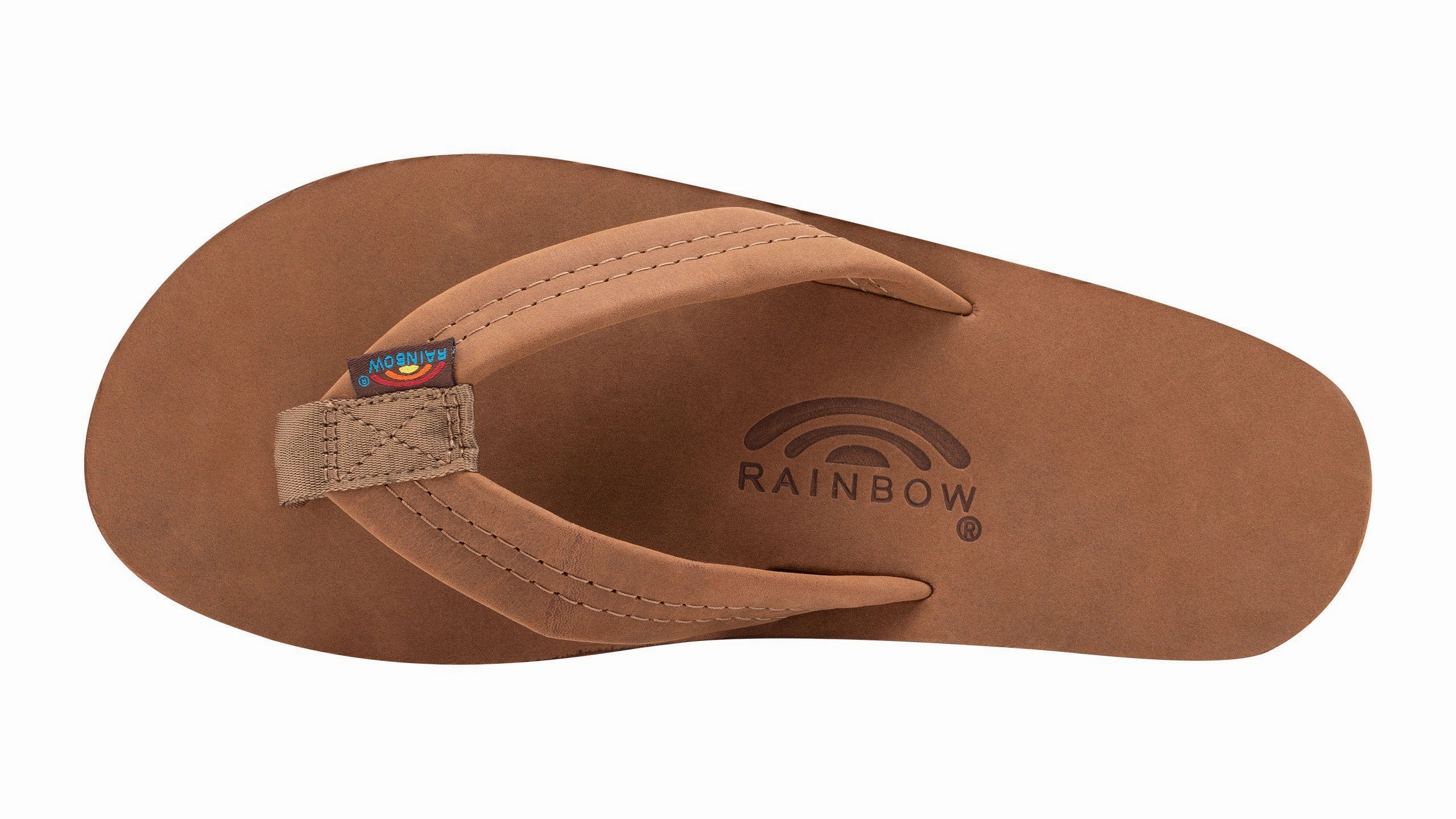 Payless Shoes Sandals Rainbow Double Layer Leather Sandal-Redwood