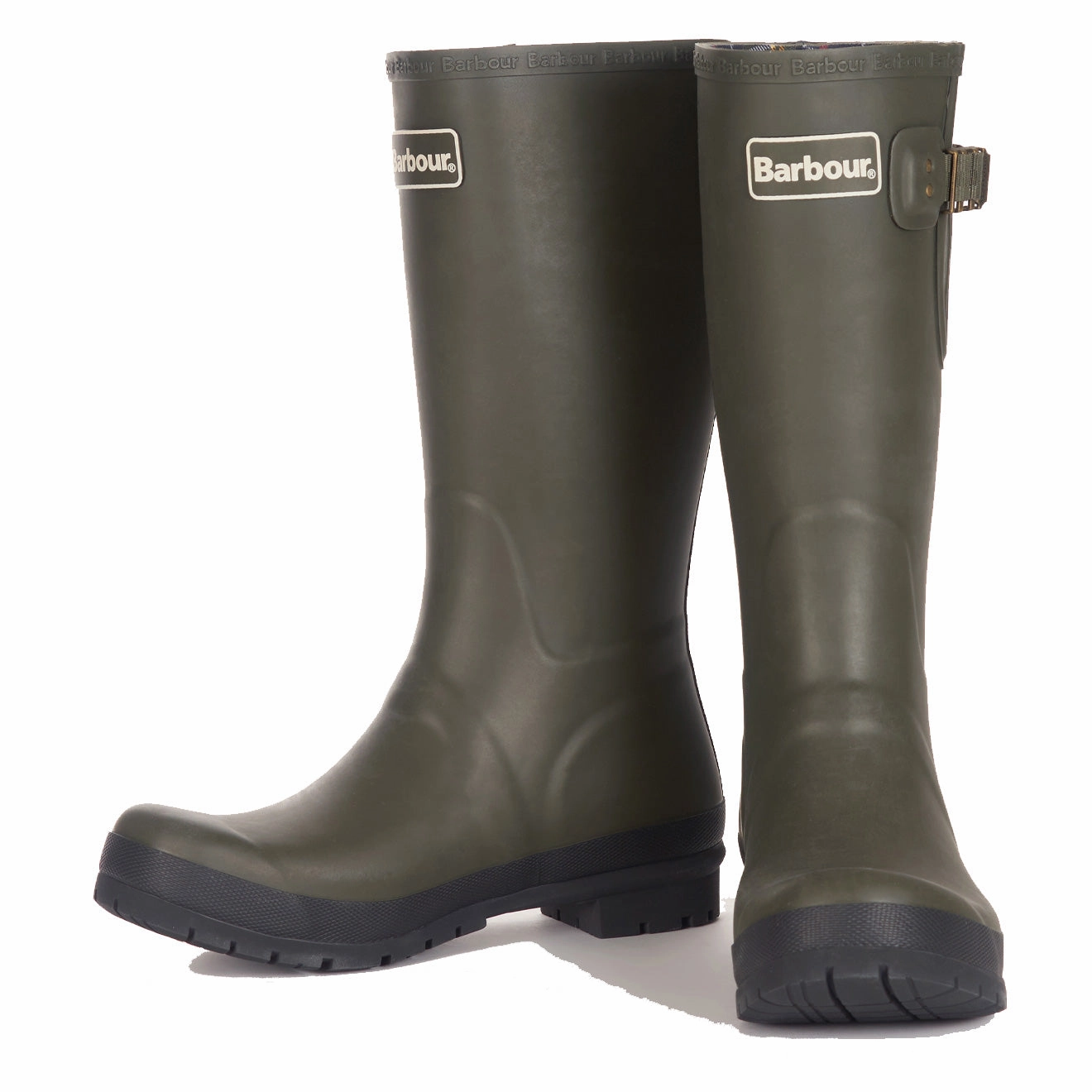 Barbour Cirrus Wellington Olive Knee High Faux Fur Boots