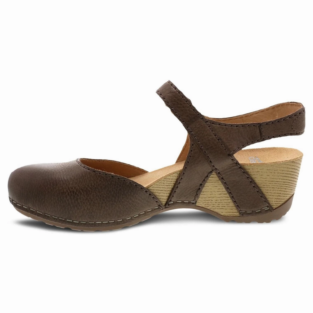 Dansko Tiffani Brown Milled Burnished Mary Jane (Women's) Sandals Grenada Excursions