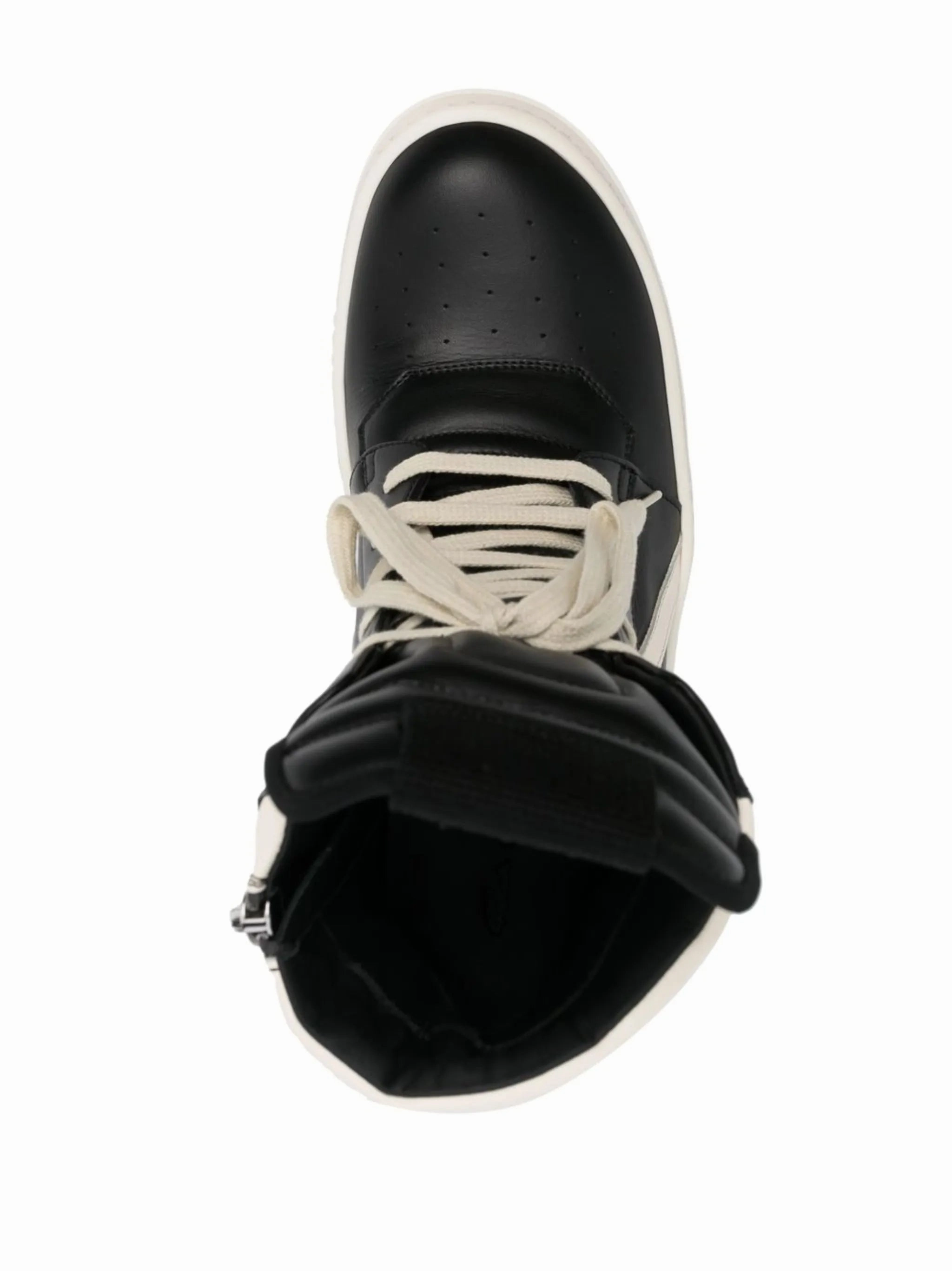 Black Geobasket High Top Sneakers Flat Shoe With Ankle Strap