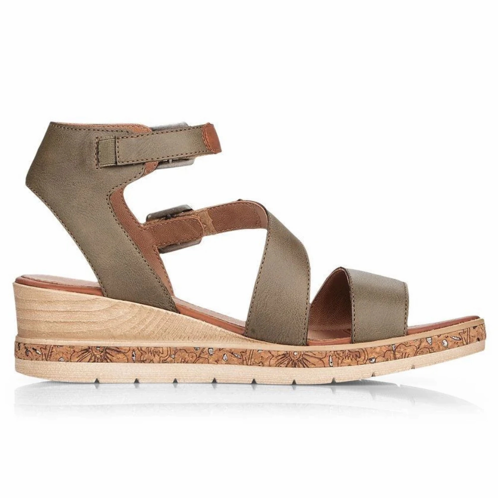 Keen Water Sandals Remonte D3052 Forest/Cayenne Wedge Sandal (Women's)