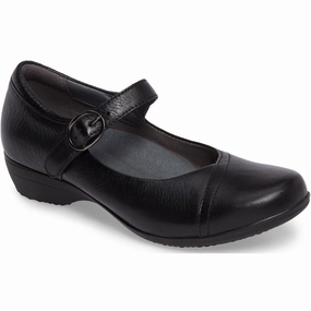 Dansko Fawna Mary Jane Black Leather (Women's) Shoes Flat Feet And Weak Ankles
