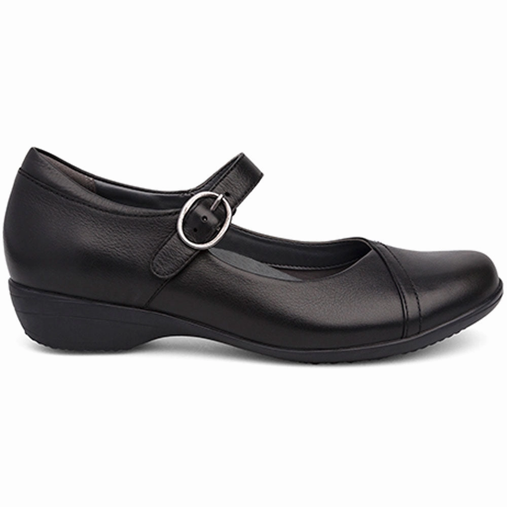 Dansko Fawna Mary Jane Black Leather (Women's) Flat Mules Shoes