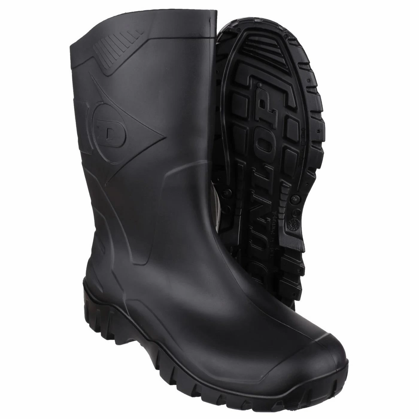 Men's Wide Fit Dunlop Dee Calf Length Wellington Boots Waterproof Combat Boots